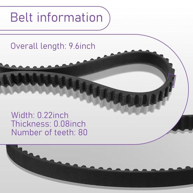 HASME 3M-231-6 Belt Repalcement for Shark Fits for NV500 NV500C NV500CO NV500Q UV540 UV500WM UV541CCO UV550 Series Lift-Away Vacuums Replaces 231-3GT-6 or HTD 231-3M, 2-Pack - Image 5